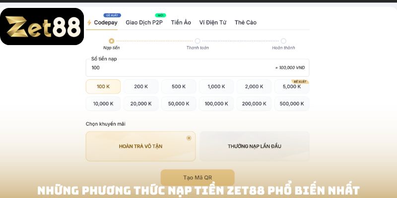 Nạp tiền Zet88