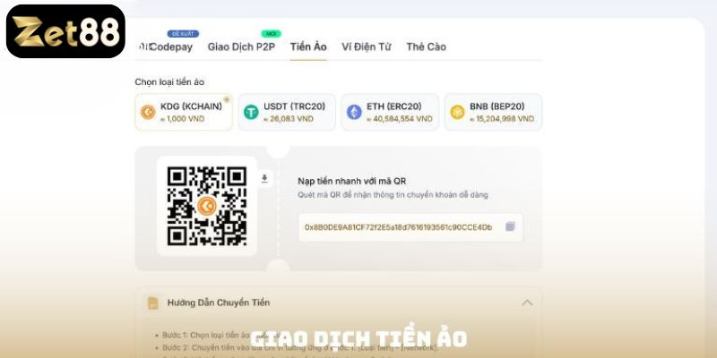 Rút tiền Zet88